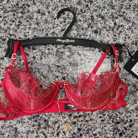 Honey Birdette Ruby Red Bra 34B - Picture 2 of 4